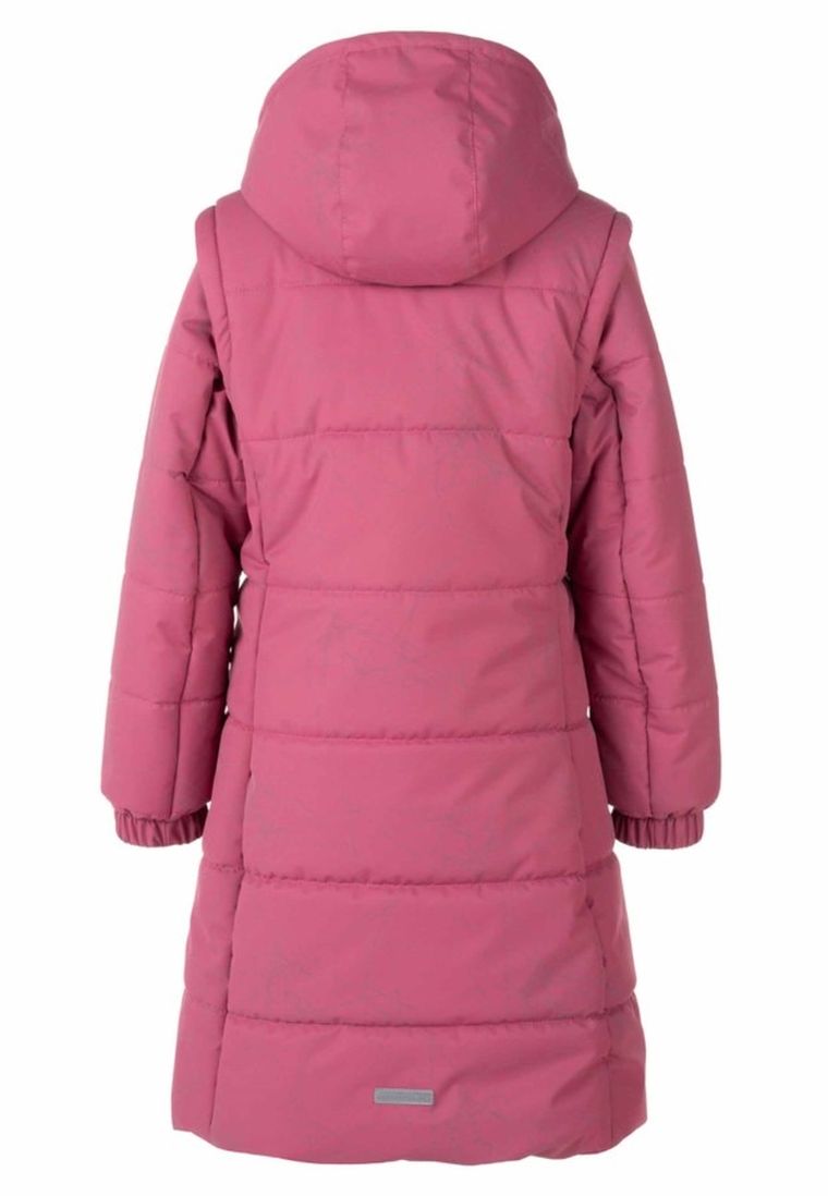 Płaszcz dziewczęcy z kapturem, różowy, Lenne