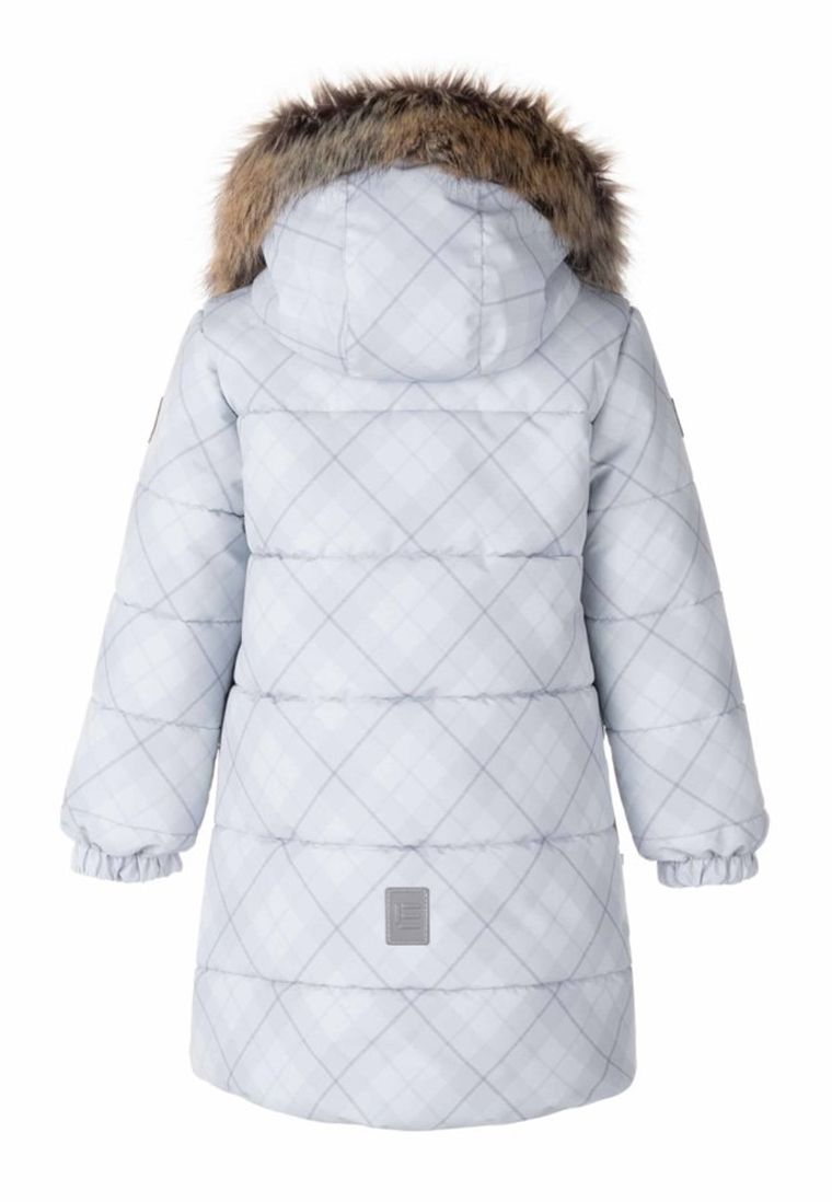 Płaszcz dziewczęcy z kapturem, szary, Lenne