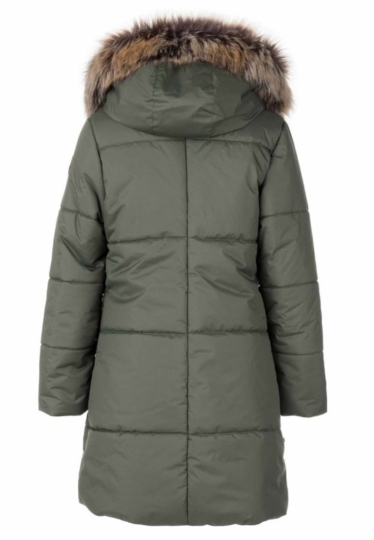 Płaszcz dziewczęcy z kapturem, zielony, Lenne