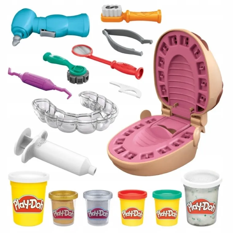 Play-Doh, Dentysta, 6 tub, zestaw kreatywny