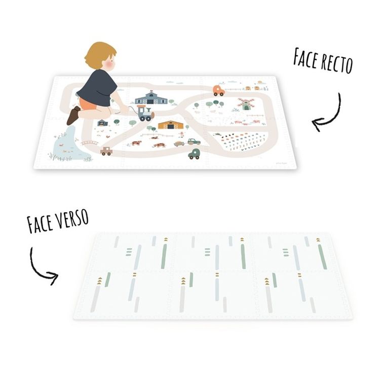 Play&Go, mata piankowa, dwustronna, Farm, 120-180 cm