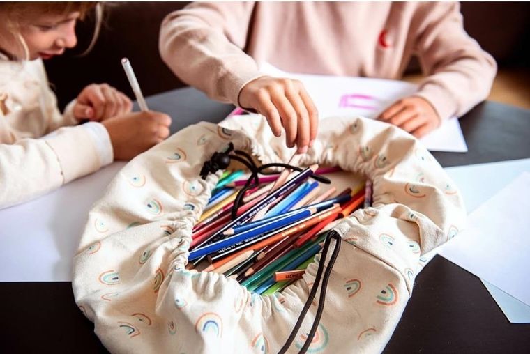 Play&Go, Mini, worek na zabawki i mata do zabawy, Rainbow, 40 cm