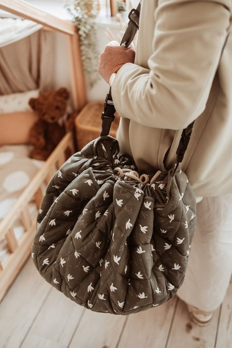 Play&Go, Soft, mata i worek na zabawki, Organic Birds, 120 cm