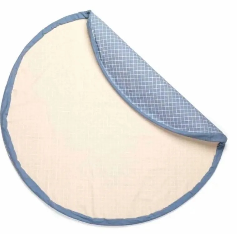 Play&Go, worek na zabawki i mata do zabawy, Organic Grid Blue, 140 cm