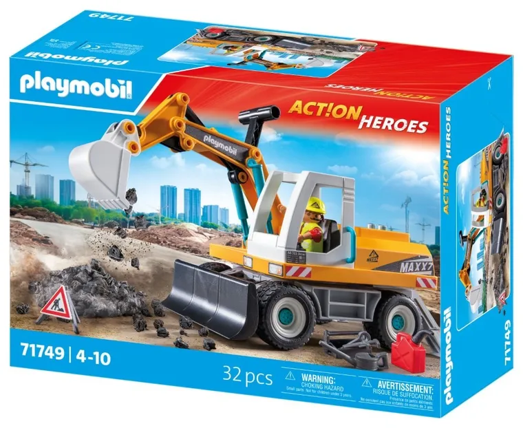 Playmobil, Action Heroes, Duża koparka, 71749