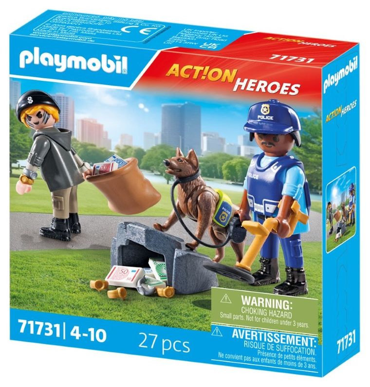 Playmobil, Action Heroes, Poszukiwania śladów z psem tropiącym, 71731