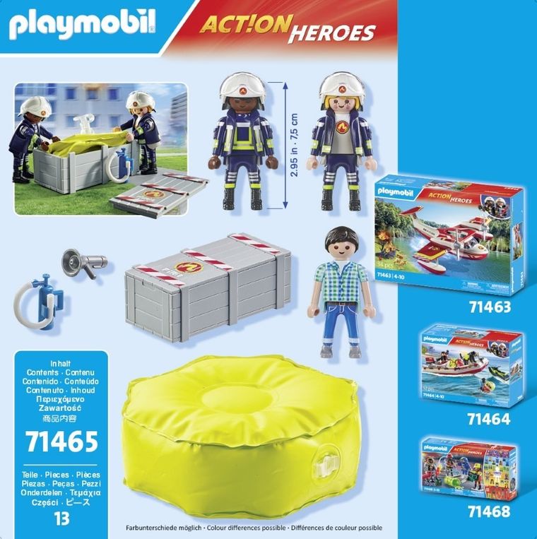 Playmobil, Action Heroes, Strażacy z poduszką powietrzną, 71465