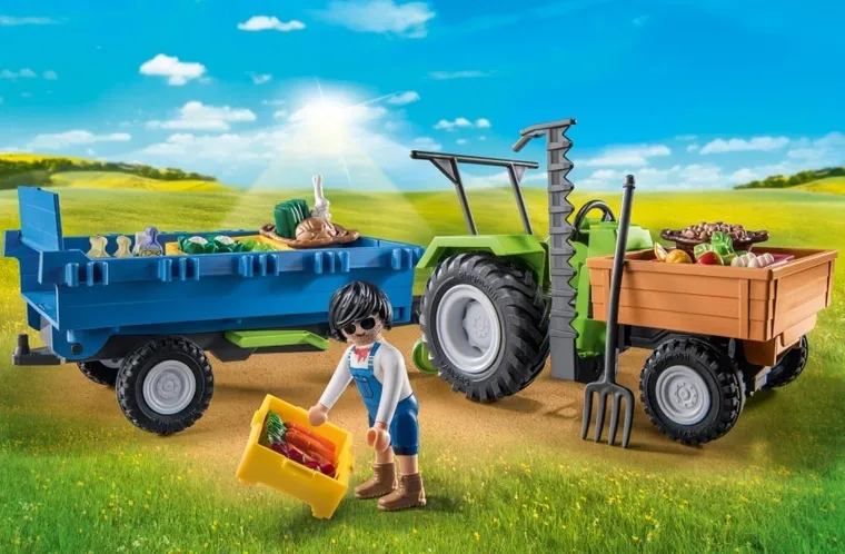 Playmobil, Country, Traktor z przyczepą, 71249