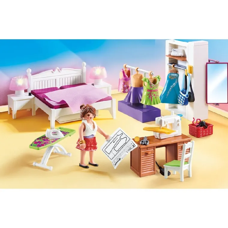 Playmobil, Dollhouse, Sypialnia z kącikiem do szycia, 70208