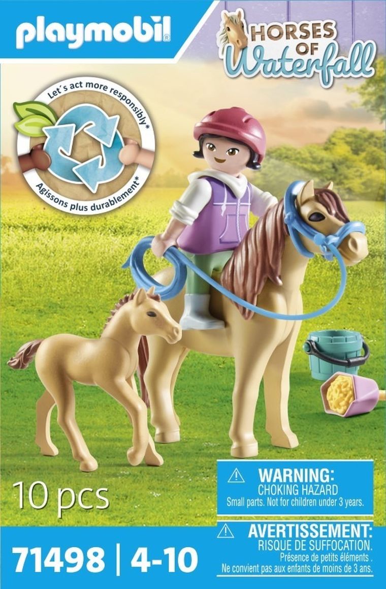 Playmobil, Horses of Waterfall, Dziecko z kucykiem i źrebakiem, 71498