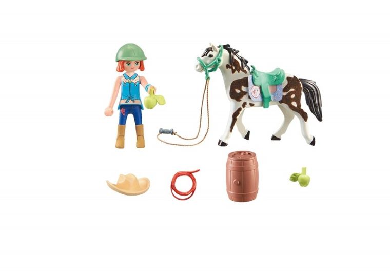 Playmobil, Horses of Waterfall, Ellie i Sawdust ćwiczące Western Riding, 71358