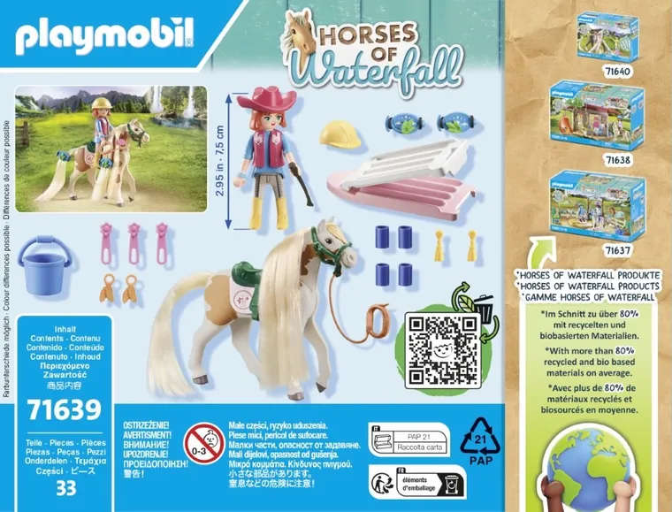 Playmobil, Horses of Waterfall, Ellie z koniem, 71639
