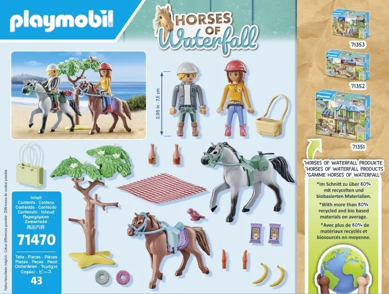Playmobil, Horses of Waterfall, Wycieczka konna na plażę z Amelią i Benem, 71470