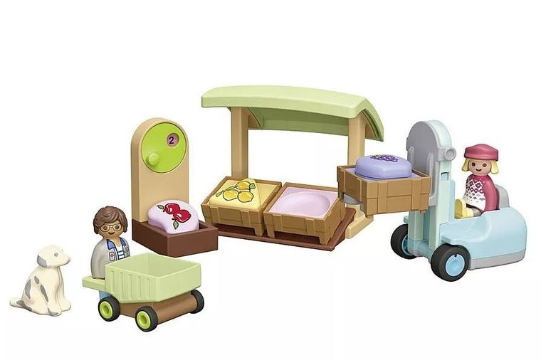 Playmobil, Junior, Ekologiczny stragan z wózkiem widłowym, 71691