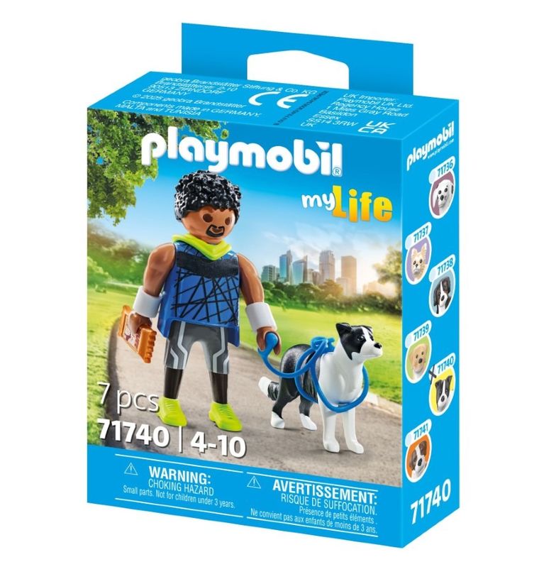 Playmobil, My Life, Biegacz z border collie, 71740