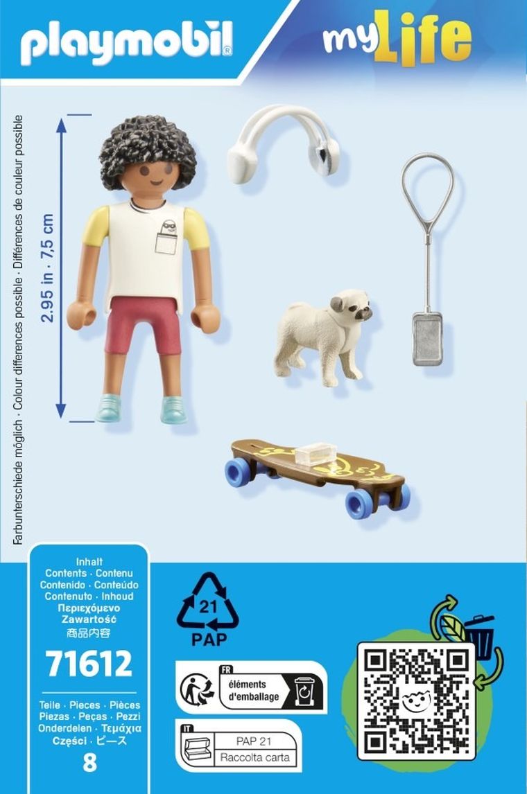 Playmobil, My Life, Chłopiec z psem, 71612