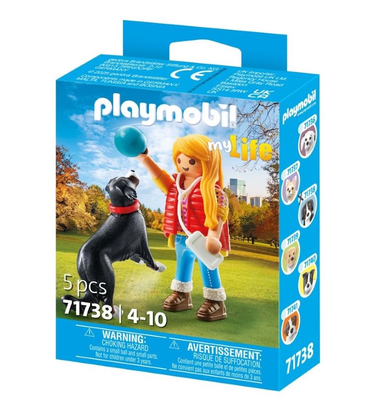Playmobil, My Life, Dziewczynka z psem pasterskim, 71738