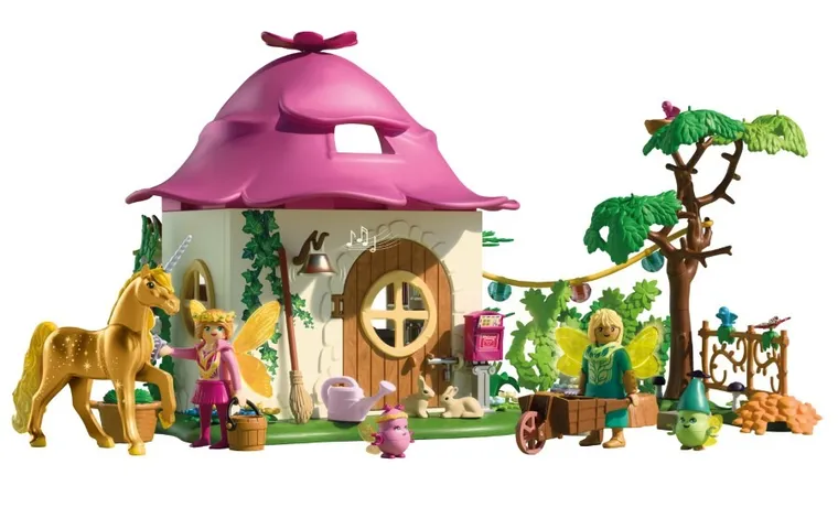 Playmobil, Princess Magic, Przytulny dom wróżek i złoty jednorożec, 71838