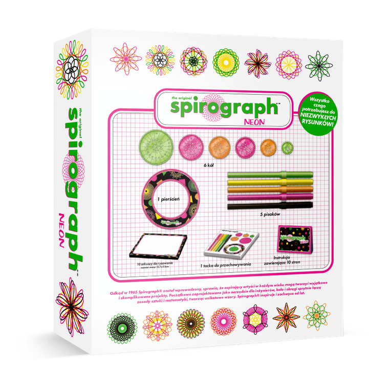 Playmonster Group, Spirograph, zestaw kreatywny, neon