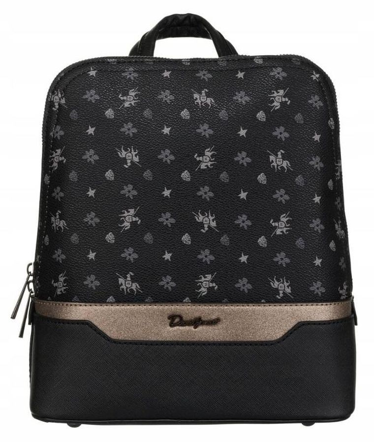 Plecak, czarny, skóra ekologiczna, David Jones