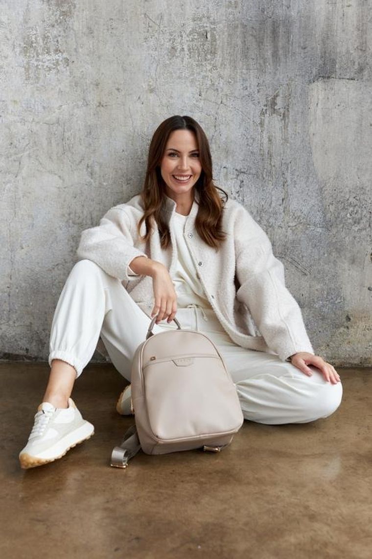 Plecak damski, beżowy, skóra ekologiczna, Peterson