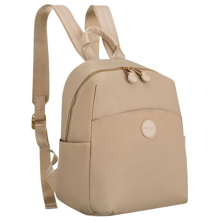 Plecak miejski, beżowy, skóra ekologiczna, Peterson