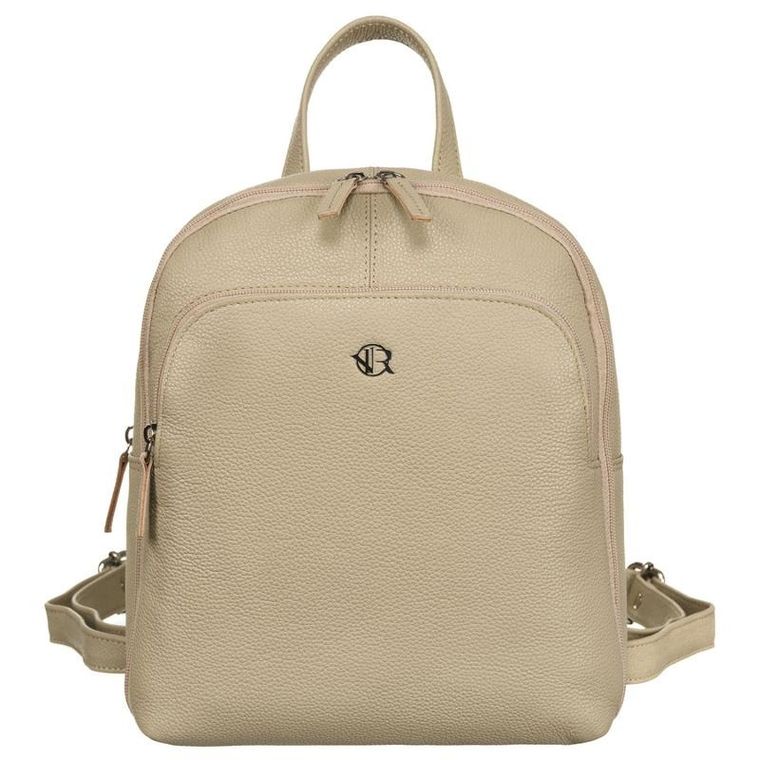 Plecak miejski, beżowy, skórzany, Rovicky