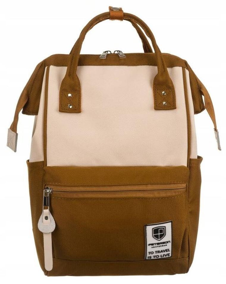 Plecak miejski, brązowy, Peterson