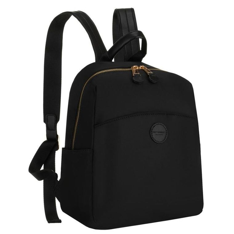 Plecak miejski, czarny, skóra ekologiczna, Peterson