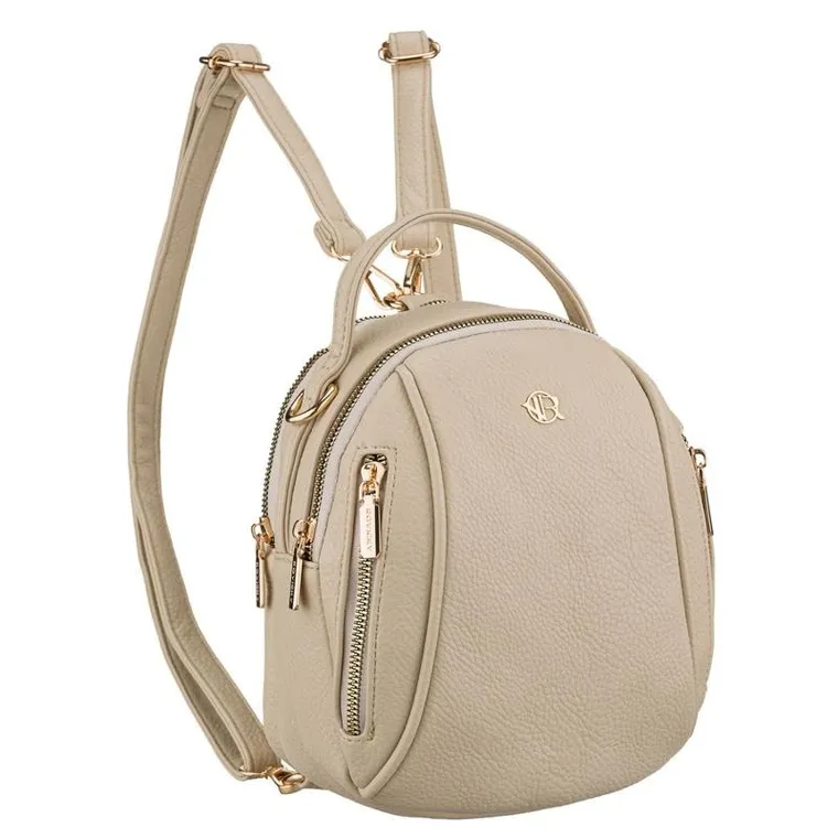 Plecak miejski, jasnobeżowy, skóra ekologiczna, Rovicky