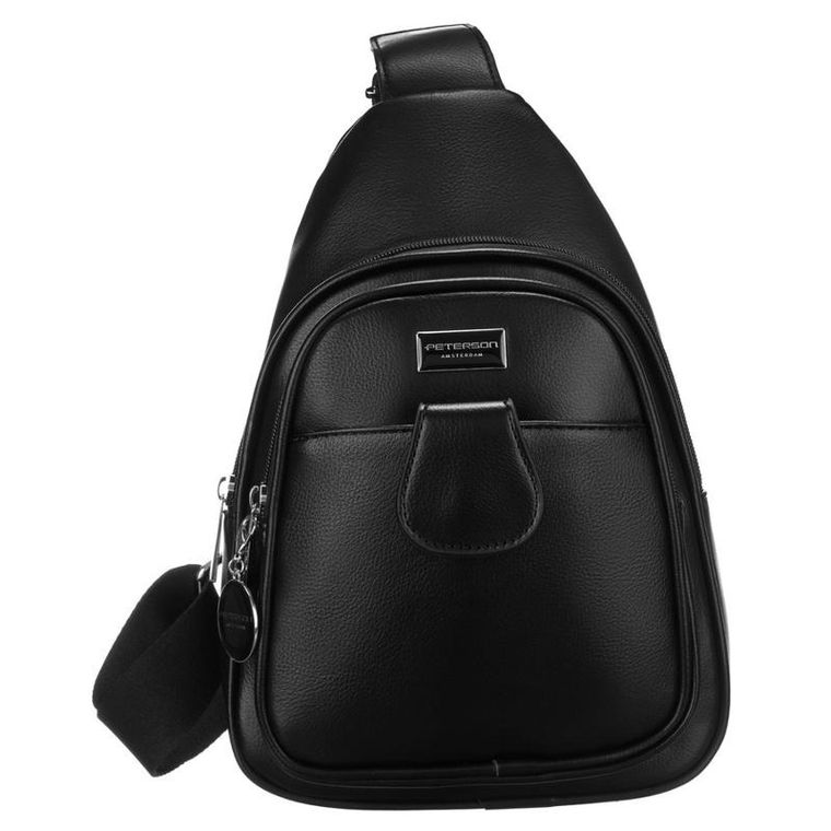 Plecak na jedno ramię, saszetka, czarny, Peterson