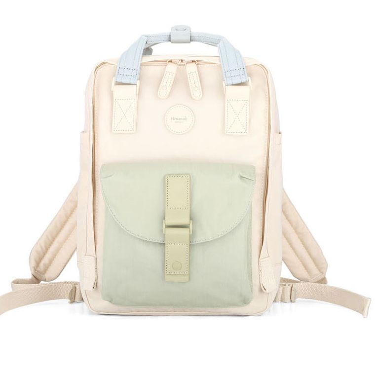 Plecak na laptopa, beżowo-zielony, Himawari