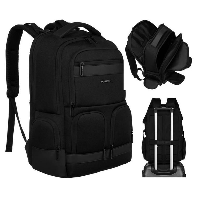 Plecak na laptopa, czarny, Peterson