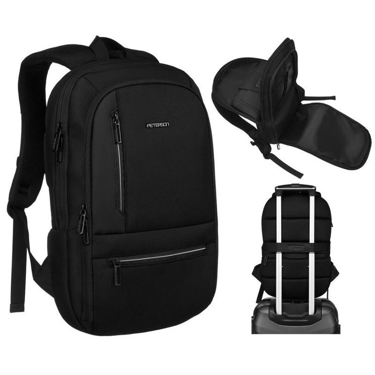 Plecak na laptopa, czarny, Peterson