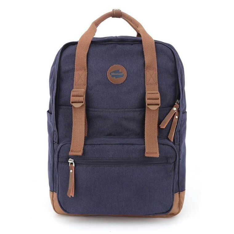 Plecak na laptopa, granatowo- brązowy, Himawari