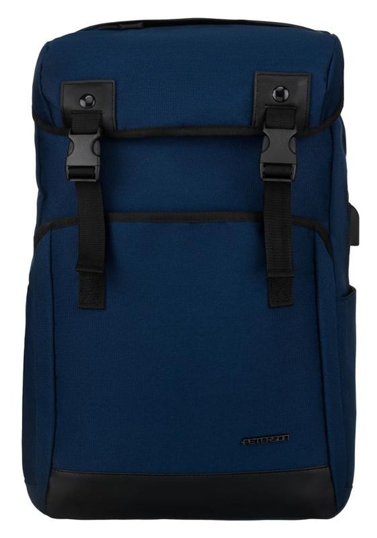 Plecak na laptopa, granatowy, materiałowy, Peterson