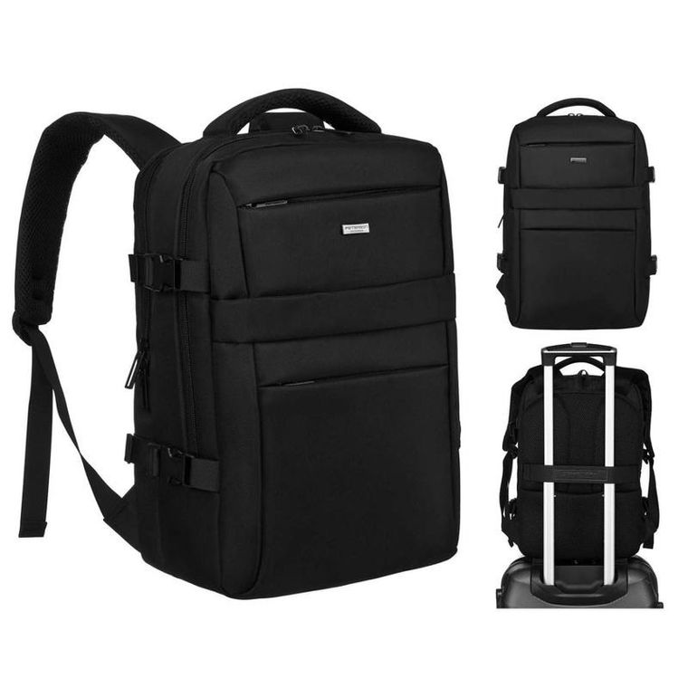 Plecak podróżny, bagaż podręczny do samolotu, czarny, Peterson