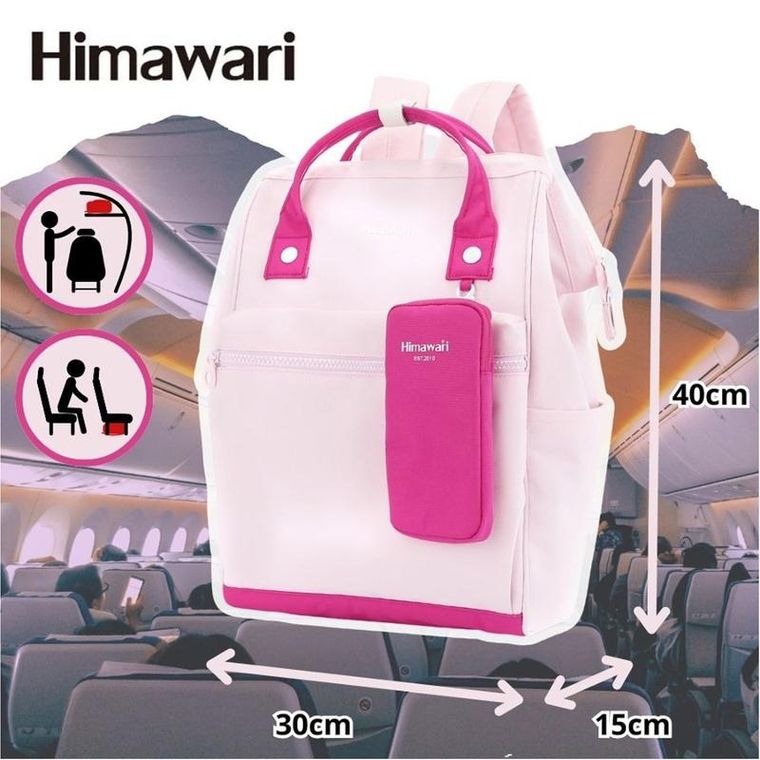 Plecak podróżny, bagaż podręczny do samolotu, różowy, Himawari