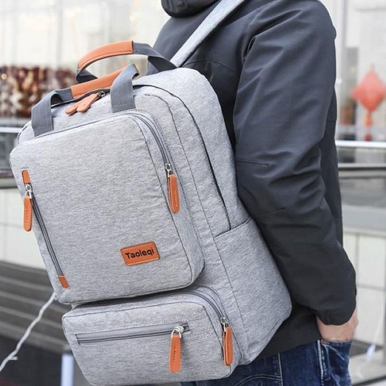 Plecak szkolny, studencki, na laptopa 15,6", jasnoszary