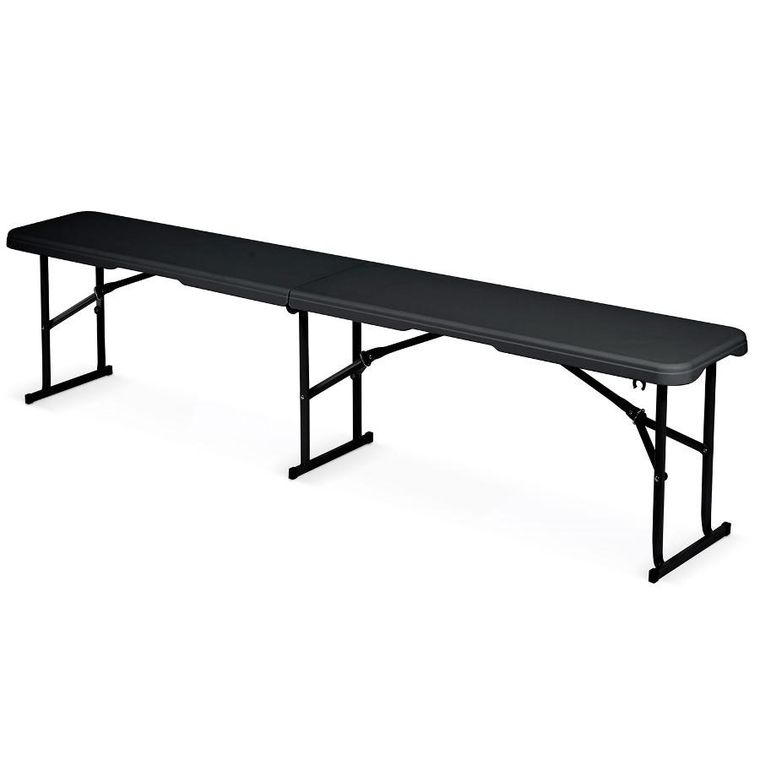 Plonos, ławka ogrodowa cateringowa składana, czarna, 180 cm