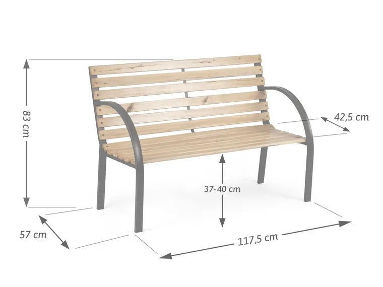 Plonos, Luca, ławka ogrodowa z oparciem
