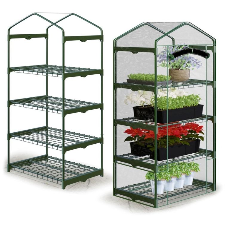 Plonos, mini szklarnia, balkonowa, 4 półki, 160-70-50 cm