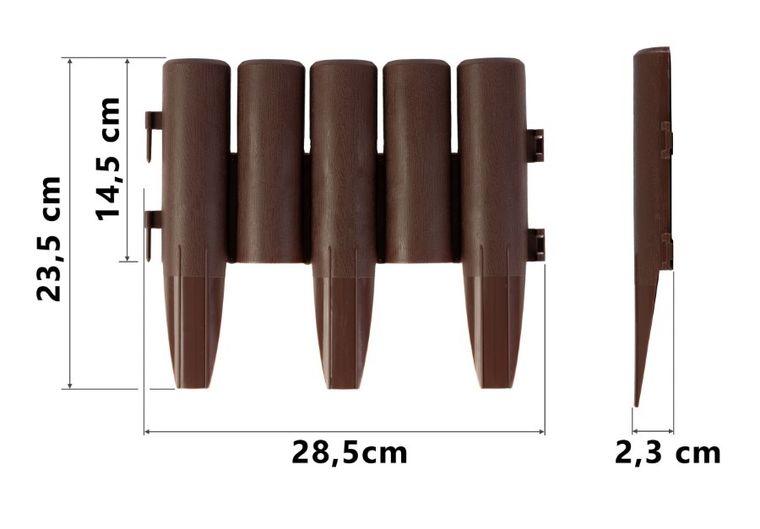 Plonos, obrzeże ogrodowe, brązowe, 220 cm