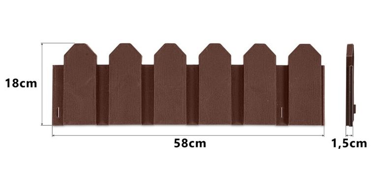 Plonos, obrzeże ogrodowe, brązowe, 240 cm