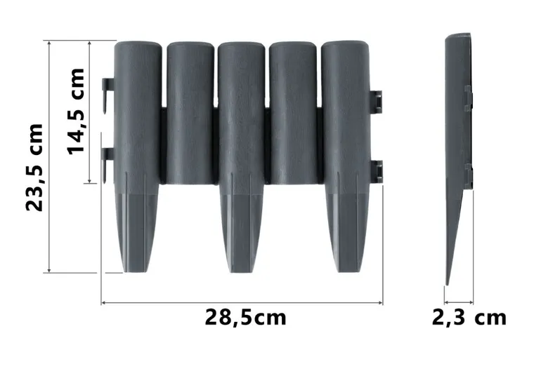 Plonos, obrzeże ogrodowe, szare, 220 cm