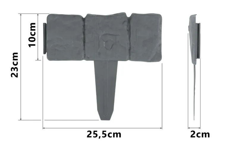 Plonos, obrzeże ogrodowe, szare, 250 cm