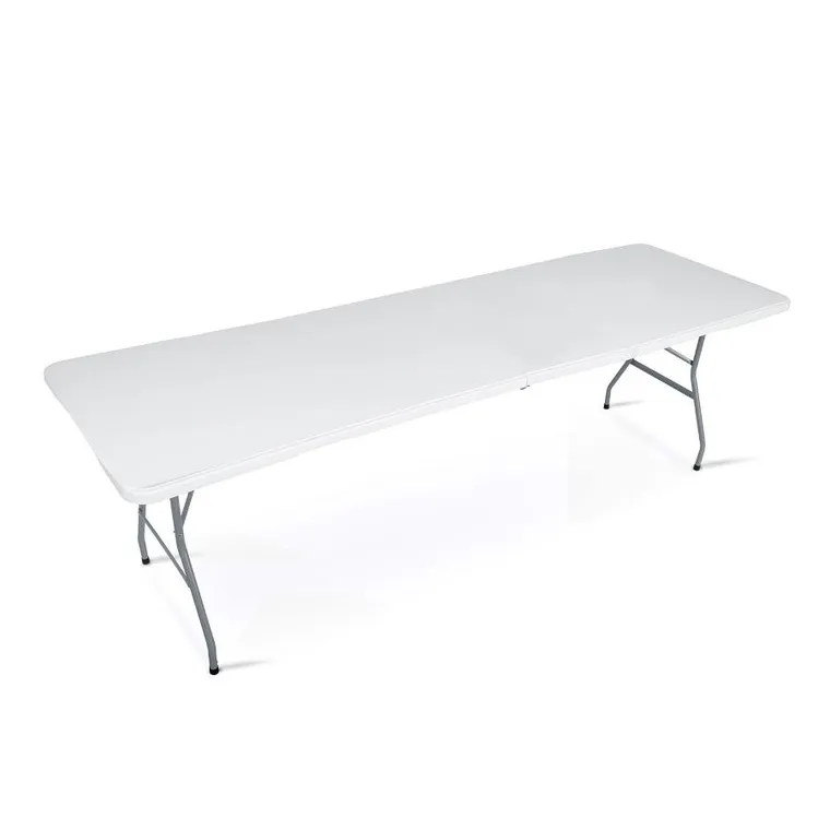 Plonos, stół cateringowy ogrodowy składany, biały, 244 cm