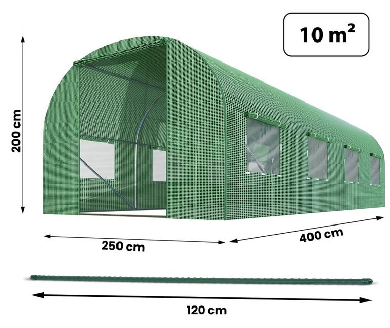 Plonos, tunel ogrodowy 2,5 x 4 m, 10m2