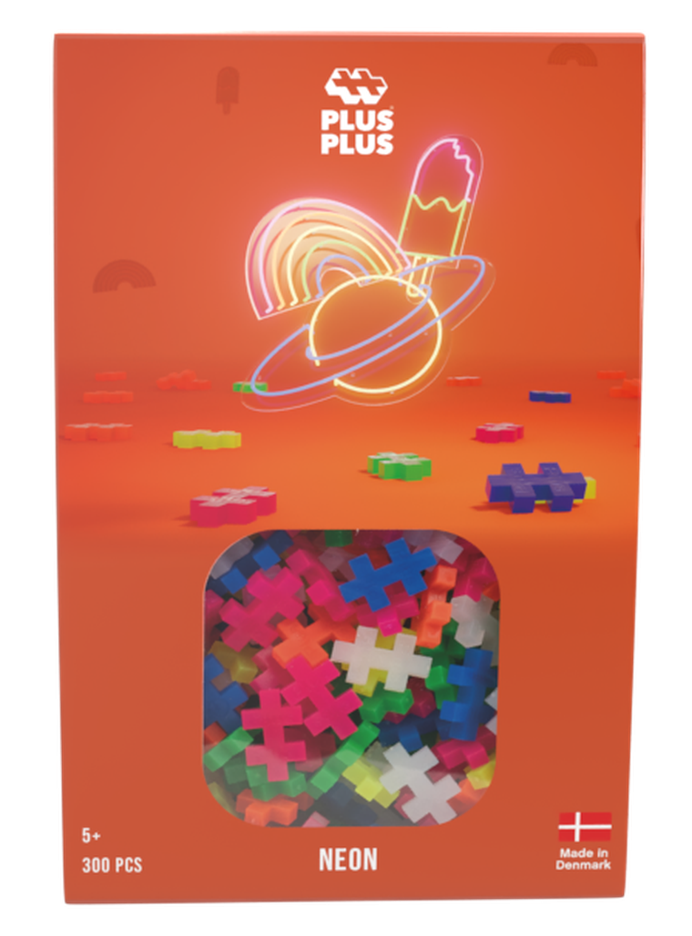 Plus-Plus, Basic w opakowaniu, Neonowe kolory, klocki, 300 elementów