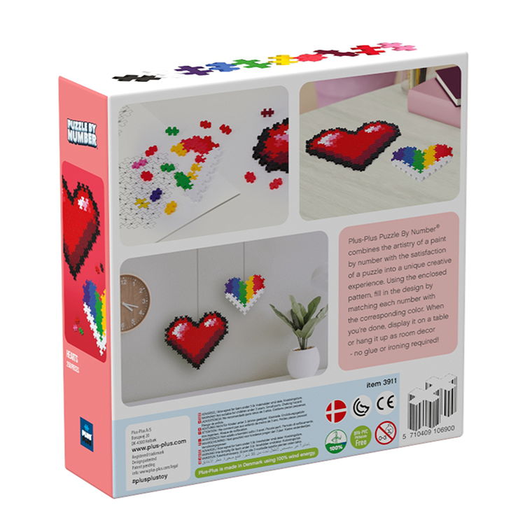 Plus-Plus Mini, 2 Serca, puzzle po numerach, 250 elementów